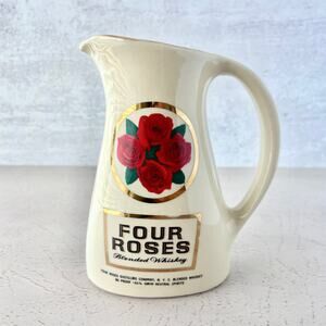 Four Roses Pitcher - Ceramic - Vintage - Excellent Condition